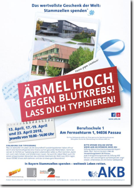Info-Flyer der Typisierungsaktion an der BS-Passau